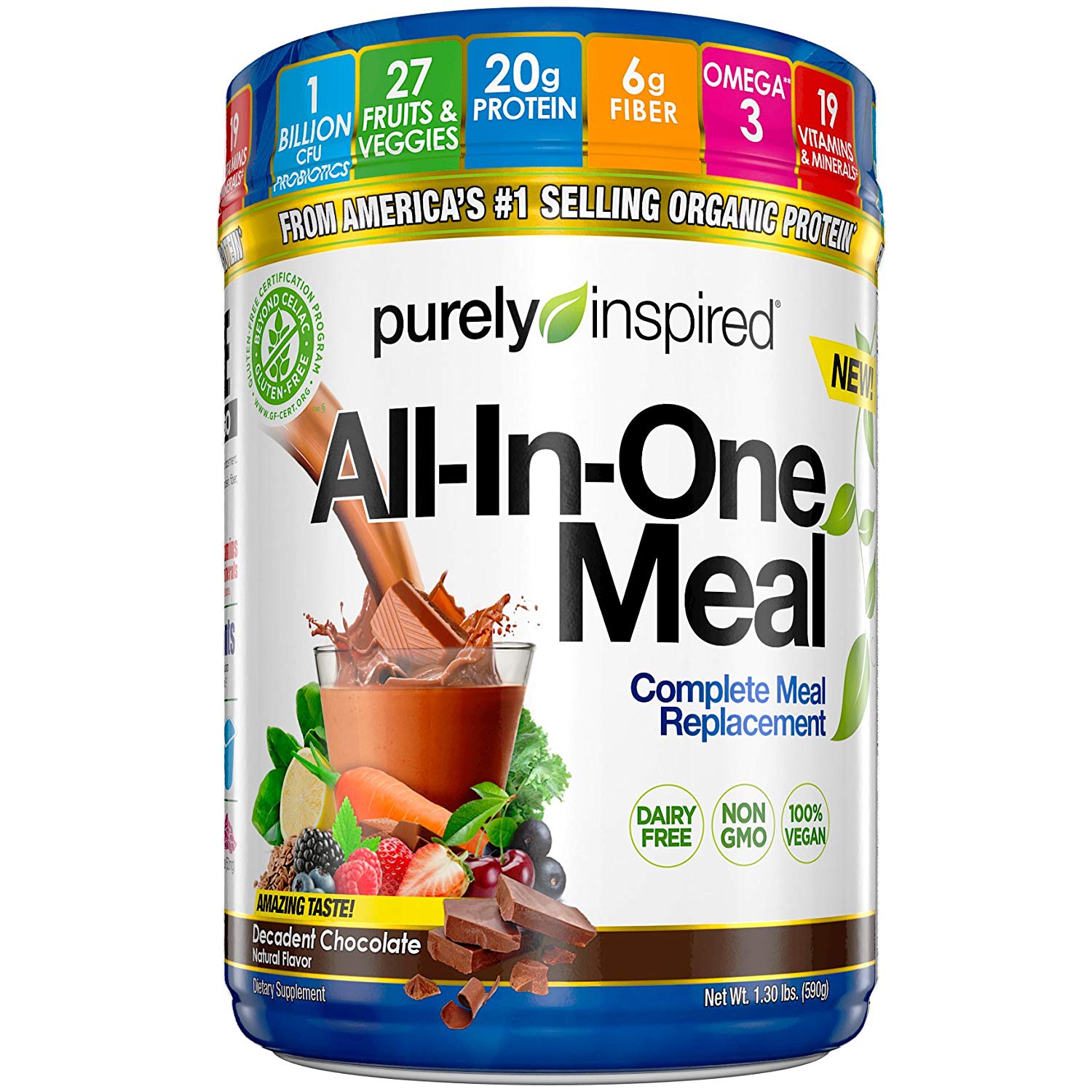 Purely Inspired AllinOne Meal Meal Replacement Shake Powder, Vegan