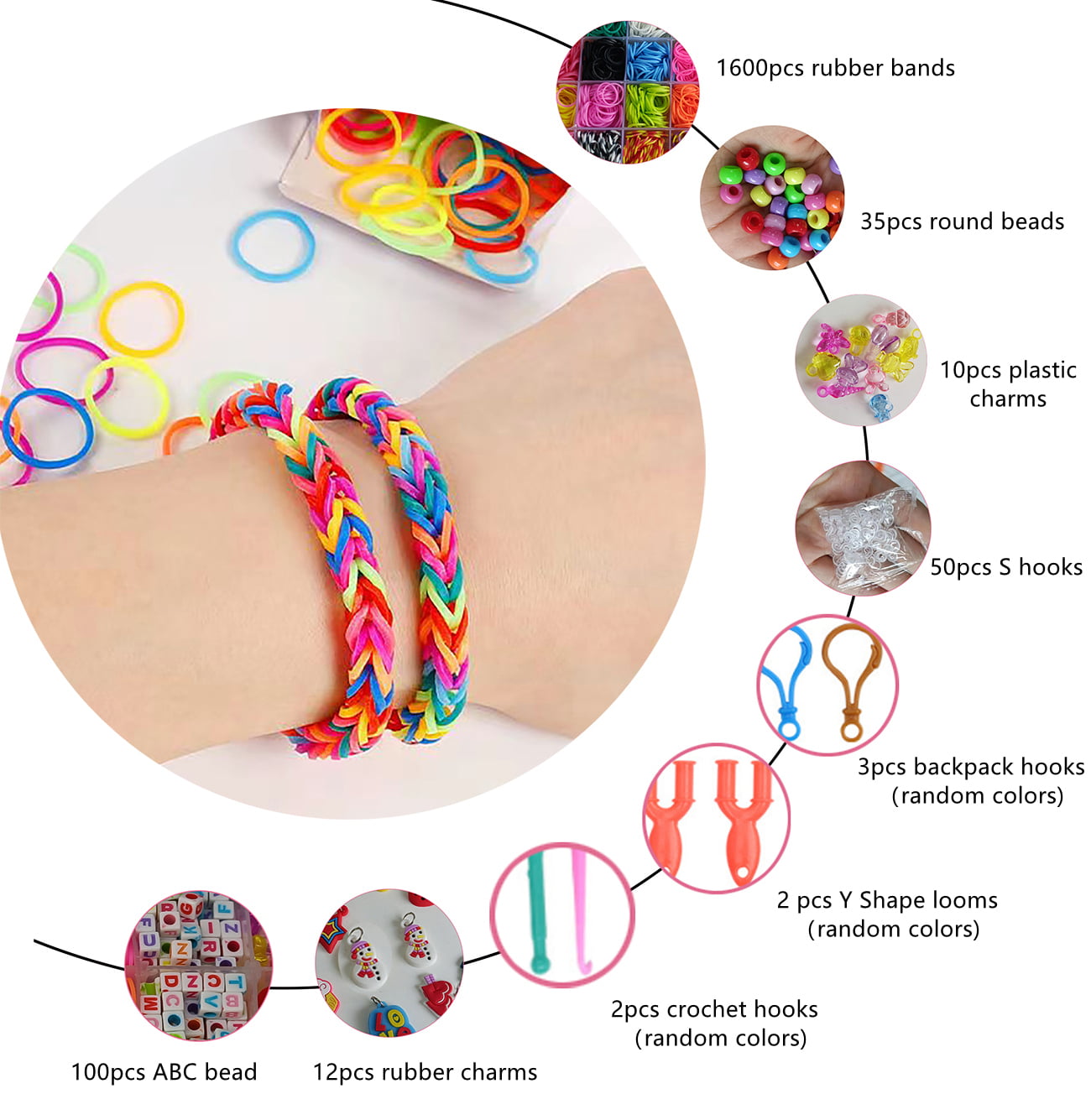 WISHTIME Rubber Band Bracelet Kit for Girls Toys - 11700+ PCS DIY