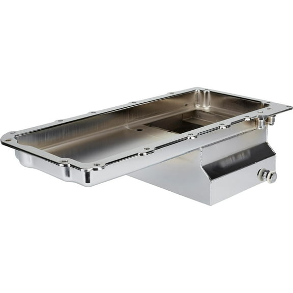 LS Engine Swap Conversion Low Profile Oil Pan, Chrome, 10 AN