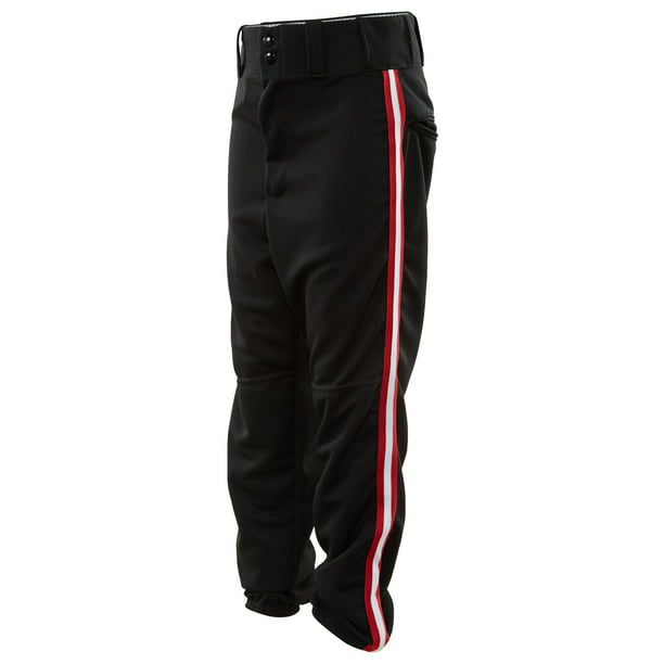 Alleson Elastic Waistband & Bottom Baseball Pants With Red & White ...
