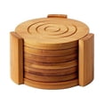 thumbnail image 1 of Posavasos elegantes de bambú, posavasos protectores para bebidas frías o calientes, juego de posavasos de bambú de construcción duradera que garantiza durabilidad y elegancia para su experiencia, 1 of 4