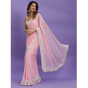 Sequinned Pure Georgette Saree - 27282074