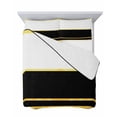 thumbnail image 7 of Quilts Twin Size Bedding Set, Modern Black Gold Lightweight Quilted Comforter, Minimalist Geometric Yellow Striped Soft Reversible Bedspread Coverlet with Pillow Covers for All Season, 68" x 86", 7 of 7