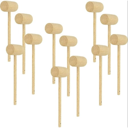 

Wooden Crab Mallet Seafood Lobster Shellfish Cracker Hardwood Hammer Set of 12
