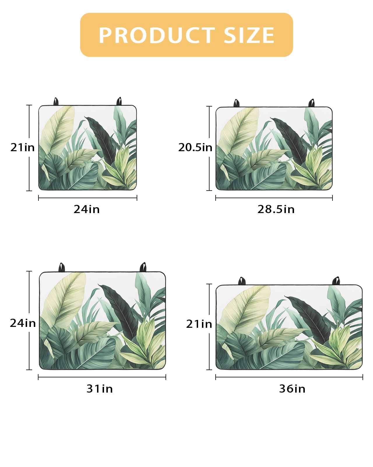 nqOlkjepod Large Induction Cooktop Protector Mat 24"x21", Green Tropical Leaves Stove Top Covers for Electric Stove, Country Summer Botanical Palm Leaf Stove Burner Cover Mats, Glass Top Stove Cover