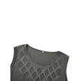 thumbnail image 5 of Liacowi Women Rhinestone Tank Tops, Adults Sleeveless Solid Color Round Neck Cutout Pullover, 5 of 9