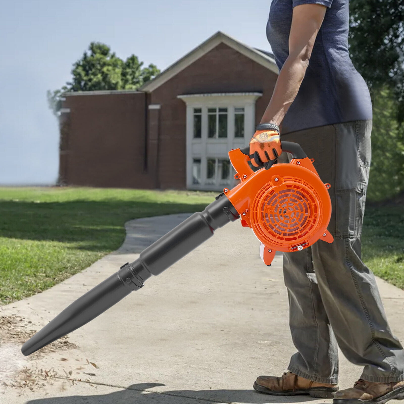 2-Stroke 25.4cc 0.75kw/7500rpm Handheld Leaf Blower Gas Powered Commercial Yard Grass Lawn Blower