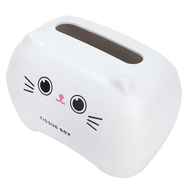 Boîte de Tissu Mignonne Serviette Multifonctions de Pompage Boîte de Papier Toilette de Stockage (Chat Blanc)