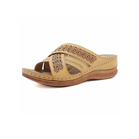 

Eloshman Womens Lightweight Platform Slippers Indoor&Outdoor Cozy Comfortable Slip On Gladiator Shoes