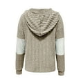 thumbnail image 5 of Ltctricy Hoodies for Women Long Sleeve Half Button Drawstring Color Block Ribbed Knit Sweatshirts Soft Casual Pullover Tops(Khaki,Large), 5 of 5
