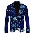 thumbnail image 1 of VBARHMQRT Black Jacket Men Men Christmas Snowflake Santa Printed Pocket Lapel Button Suit Jacket Suit, 1 of 5