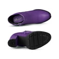 thumbnail image 4 of BLISSFUL STEP Women's Chelsea Boots Platform Block Cleated Sole Heel Purple 8.5, 4 of 6