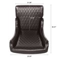 thumbnail image 5 of Mid-Century Modern High Back Faux Leather Accent Chair, Diamond Tufted Wingback Chair with Birch Wood Legs for Living Room Office Apartment, 5 of 14