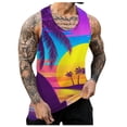 thumbnail image 1 of Mens Summer Surf Beach Tank Top Large Size Casual Breathable Sleeveless Top Loose Print Tank Top Man Shirt XL, 1 of 5