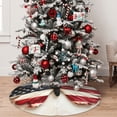thumbnail image 5 of Rateoe American Flag Butterfly Wall Print Christmas Tree Skirt 48" for Xmas Holiday New Year Party Circle Tree Mat Ornaments Decoration, 5 of 7