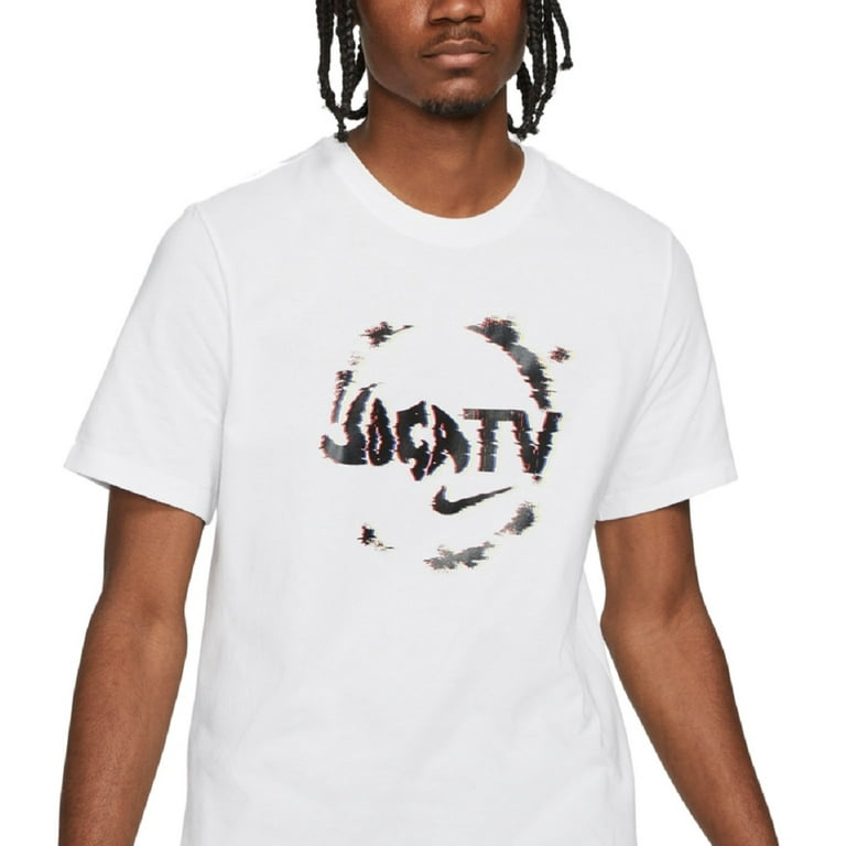 NIKE Mens Joga Tv White Logo Graphic Classic Fit T-Shirt M