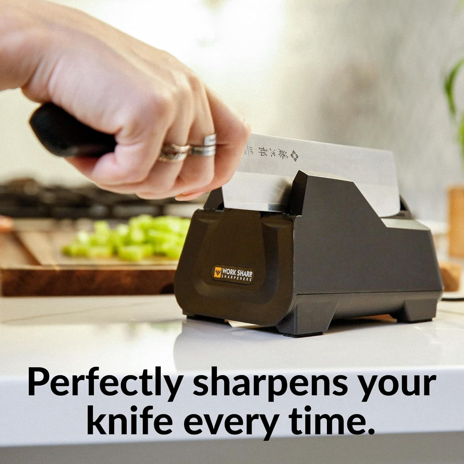 Electric Kitchen Knife Sharpener -  Knives Ready for Cookouts and BBQs - Fits in Kitchen Drawer, Sharpens Every , Fast & Easy