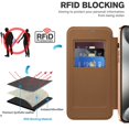 thumbnail image 5 of Ancove for iPhone 13 Wallet Case with Card Holder,Magnetic Mag Safe RFID Blocking PU Leather Clear Back Full Body Protective Case Cover for iPhone 13,Brown, 5 of 7