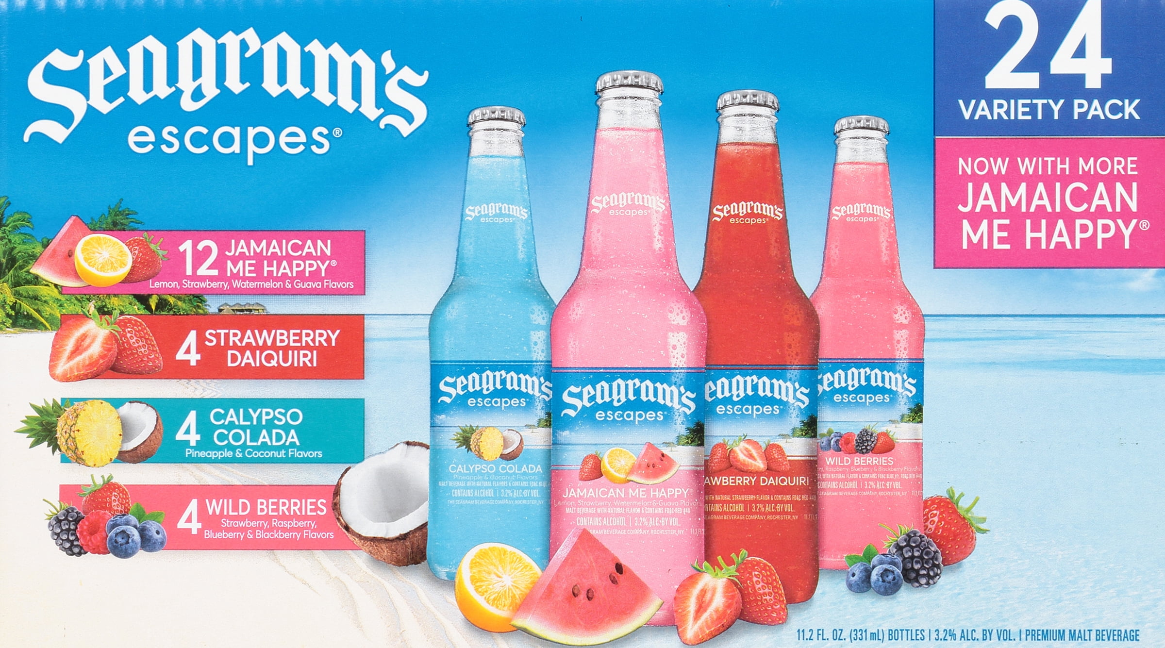 Seagram's Escapes Variety Pack, 24 Pack 11.2 fl. oz. Bottles