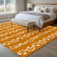 thumbnail image 4 of Orange Spring Leaves Area Rugs 8'x10', Washable Small Throw Rugs for Living Room Patio, Pastoral Botanical Striped Flowers Indoor Outdoor Rug Non-Slip Low Pile Carpet Runner Reversible Floor Mats, 4 of 8