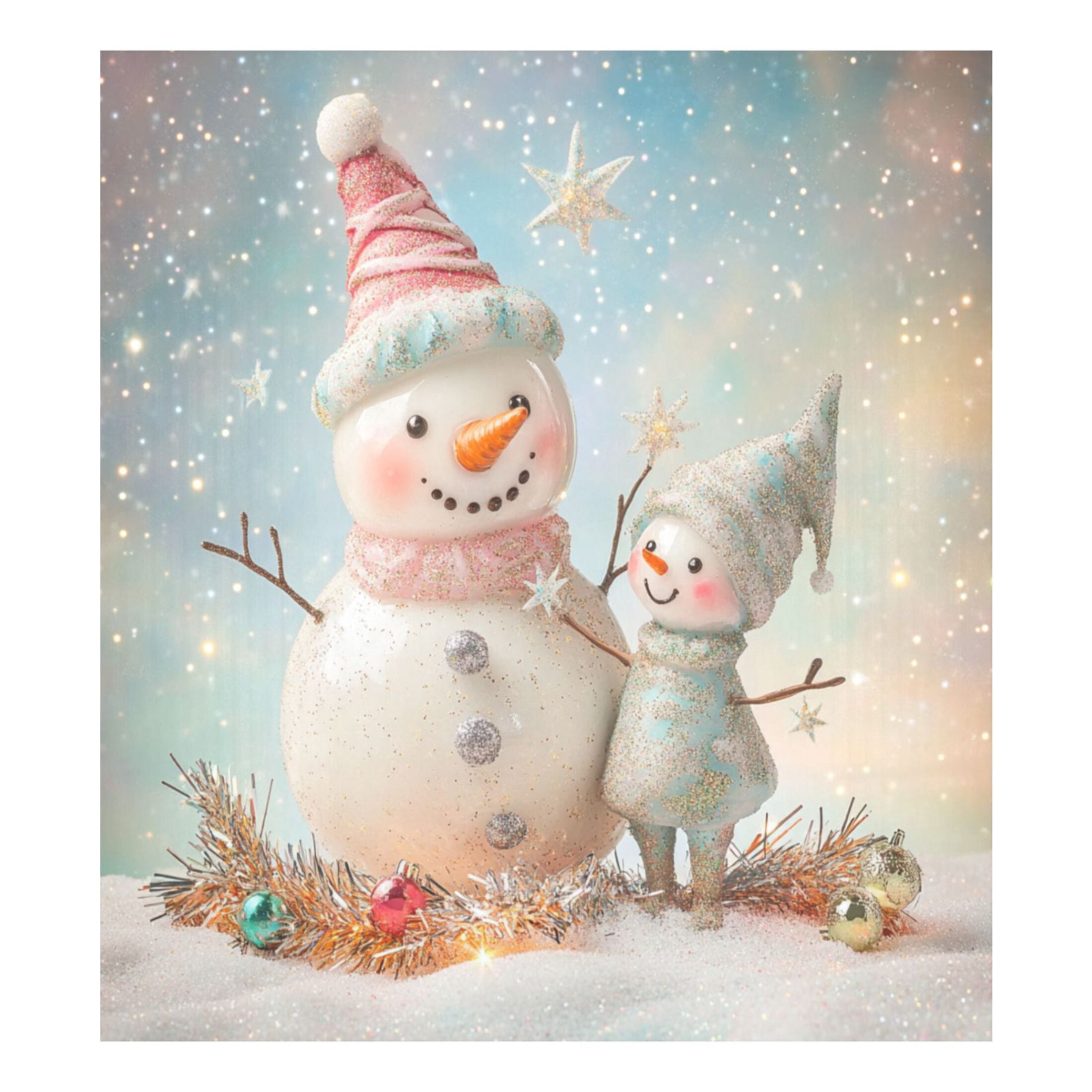 WOBOGO Two Cute Christmas Snowmen Magnetic Dishwasher Sticker Personalized DIY Beautiful and Practical Home Kitchen Decorations23×16in.