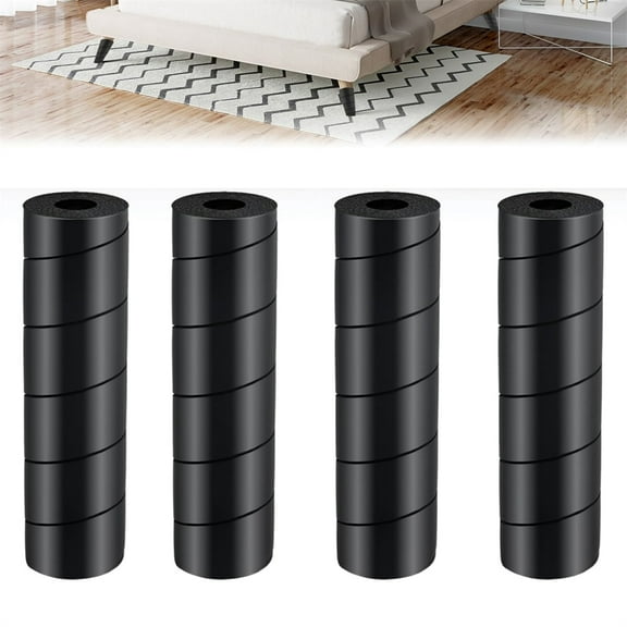 Scheam 4 Pcs Rubber Bed Leg Pads,Bed Frame Toe Protectors,Reusable No Adhesive Furniture Leg Covers,Foot Collision Guards,Prevents Toe Injuries from Hitting Hard Furniture Legs (Black)