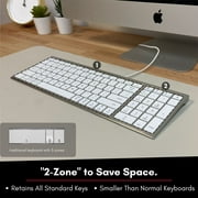 Macally Keyboard for Mac and Windows - Compatible with Apple Wired Keyboards - Slim, Space-Saving Design USB 98 Keys Keyboard with Numeric Keypad for Laptop, MacBook, iMac - ACEKEY2MA