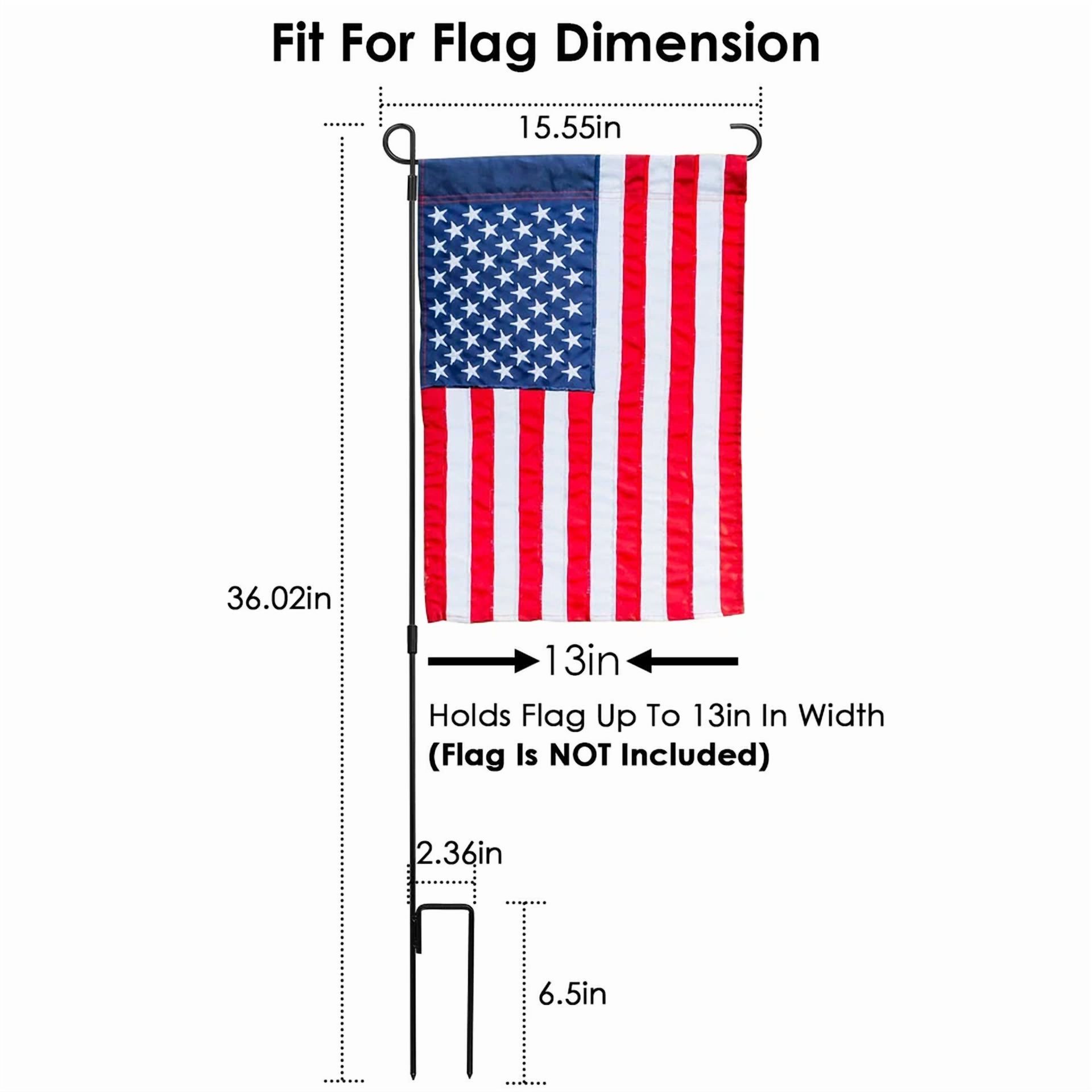 FLINT - Garden Metal Iron Flag Pole Stand Banner Holder Stake For 12"X18" Flag Yard Lawn
