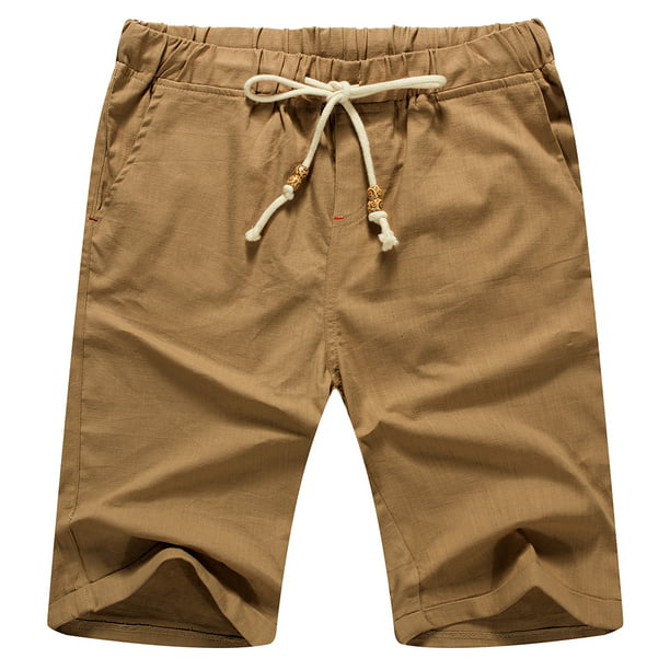 JWD Men’s Linen Shorts Casual Drawstring Summer Beach Shorts US Medium ...