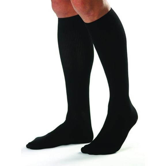 Jobst for Men Ribbed 30-40 Knee High Compression Socks Black Large