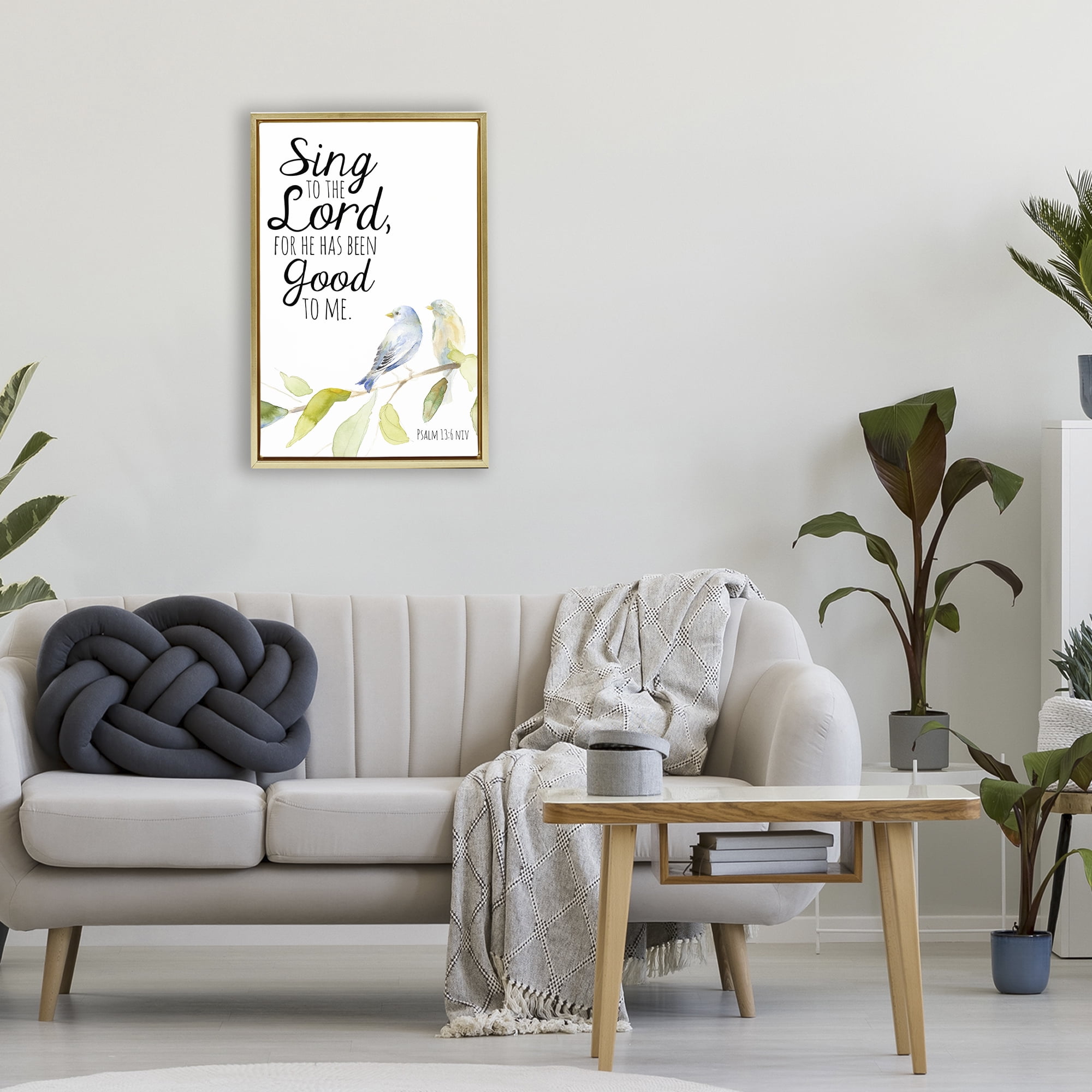 Stupell Industries Sing To The Lord Gold Framed Floater Canvas Wall Art, design by Lanie Loreth