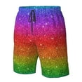 thumbnail image 5 of Disketp Men'S Swim Trunks Hawaiian Breathable Surf Beach Swimsuits Mesh Lining Beach Shorts With Pockets-Rainbow Glitter, 5 of 9