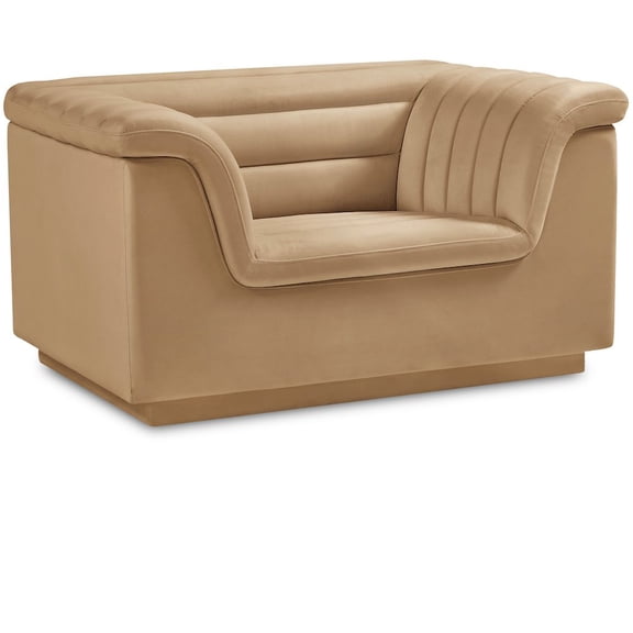 Meridian Furniture Cascade Camel Velvet Fabric Chair