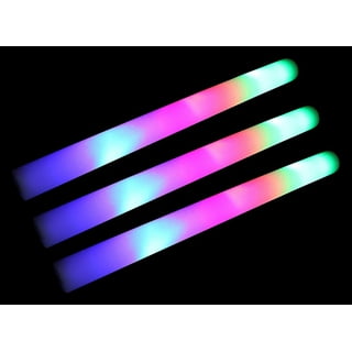 SEEROOTOYS 24pcs Light up Foam Sticks,LED Foam Sticks Wedding Favors Glow  Batons with 3 Modes Flashing Effect for Party, Concert,Halloween Party