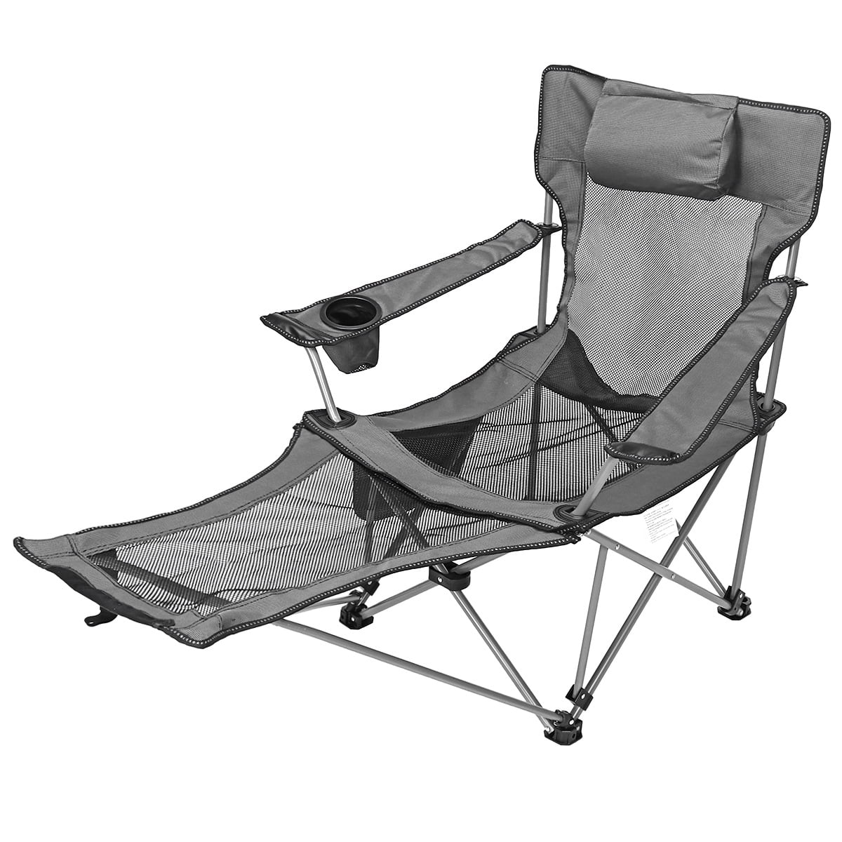 Folding Camping Chair Portable Portable Outdoor Lawn Mesh Seat with Cup Holder 