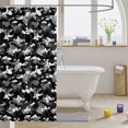 thumbnail image 3 of Manfei Abstract Camouflage Shower Curtain 72Wx84L, Countryside Camo Bathroom Shower Curtain, Gray Black, 3 of 5