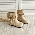 thumbnail image 5 of Toddler Girls Boots Mid Calf Slouch Fringe Tassel Casual Winter Shoes for Little Kids, 5 of 8