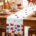 thumbnail image 5 of Red Blue Floral Table Runner 72 Inches, Independence Day Flowers Farmhouse Bed Runner Dresser Scarves Tabletop for Indoor Outdoor Parties/Ceremony/Banquet, 16" x 72", 5 of 9