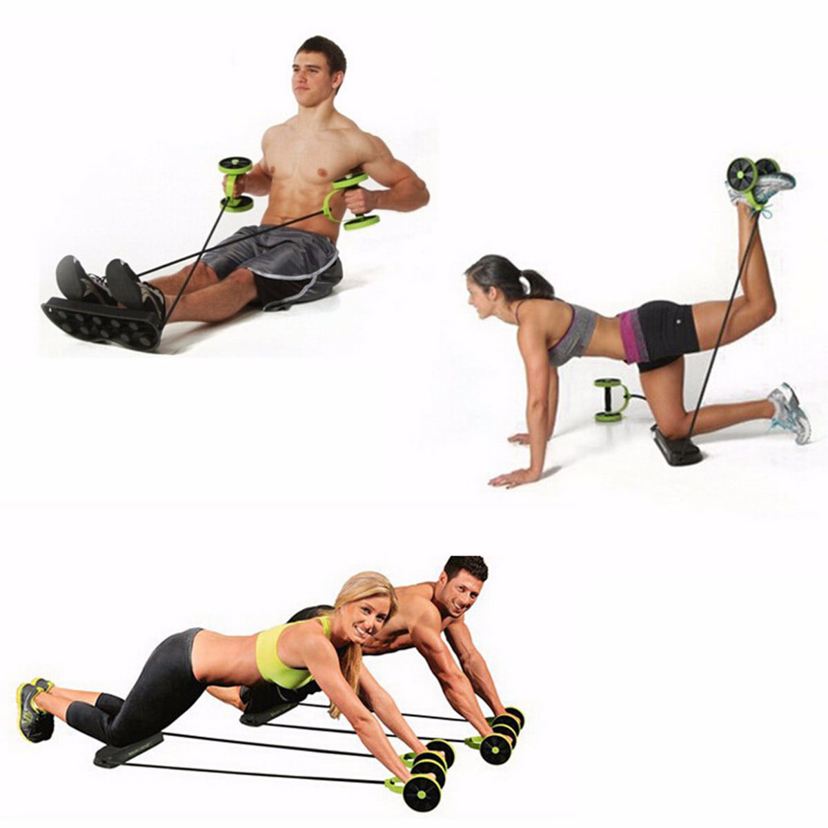 Pink HMANE Multifunction Roller Wheel Body Fitness Abdominal Exercises Equipment Waist Slimming Trainer Home Gym 