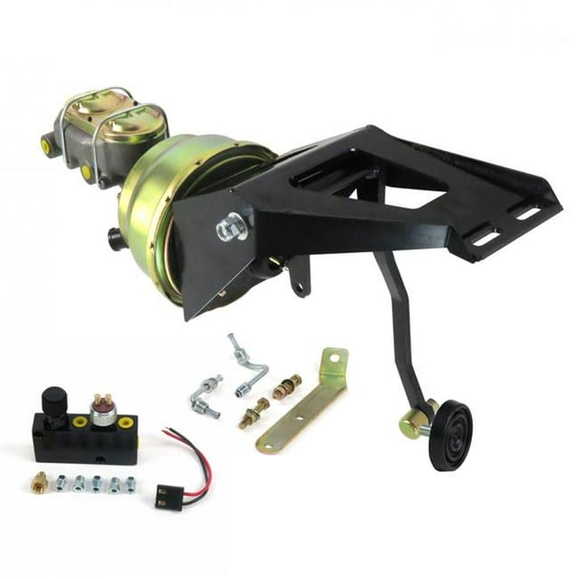 55-59 Chevy Truck Firewall 7 in. Dual Brake Pedal Kit Adjustable Disc & Disc 3 in. Rubber Pad