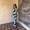 thumbnail image 5 of 2026 New Fashionable Ins-Style Women's Abstract Print One-Shoulder Maxi Dress, Satin Twisted Waist Formal Dress, 5 of 6