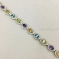 thumbnail image 4 of Multi Color Bracelet, 925 Sterling Silver Bracelet, Natural Multi Gems, CZ Bracelet, Womens Bracelet, Handmade Bracelet, Natural Amethyst Peridot Citrine Topaz, Chakra Bangle, Christmas, Thanksgiving, 4 of 4