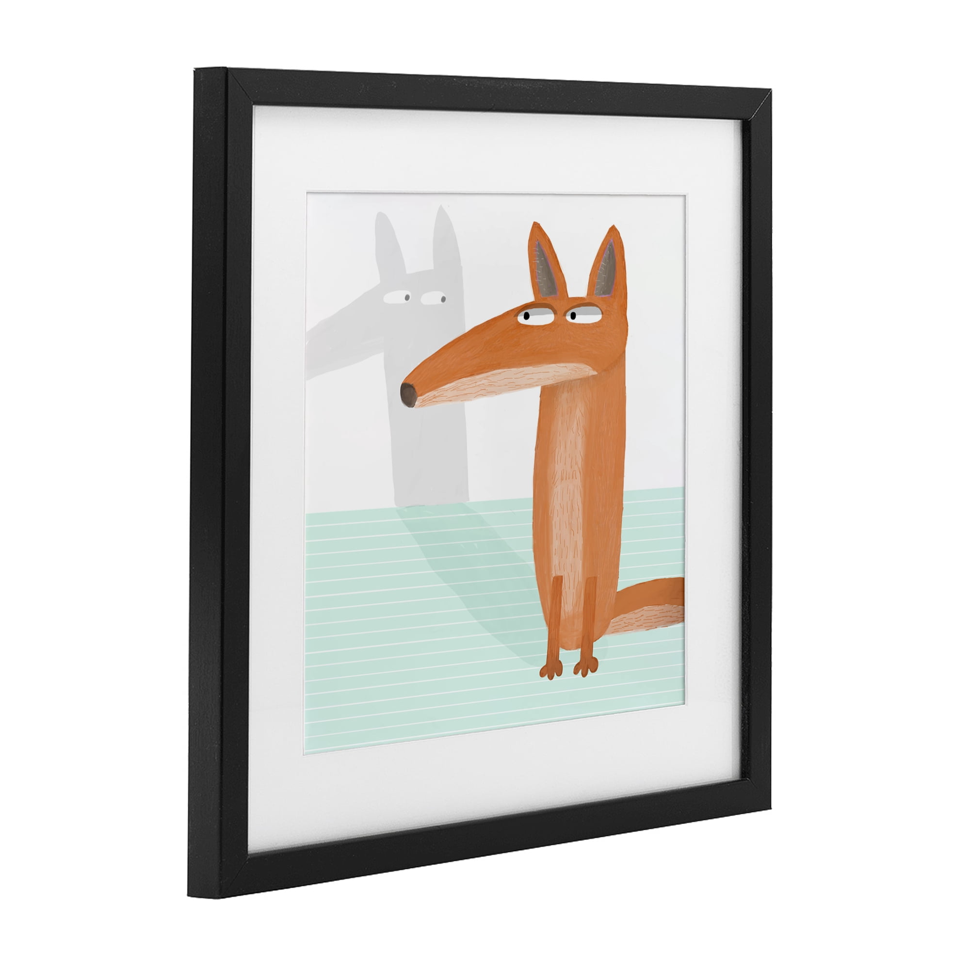 Stupell Industries Whimsical Fox Shadow Black Framed Print Under Glass, design by Carla Daly