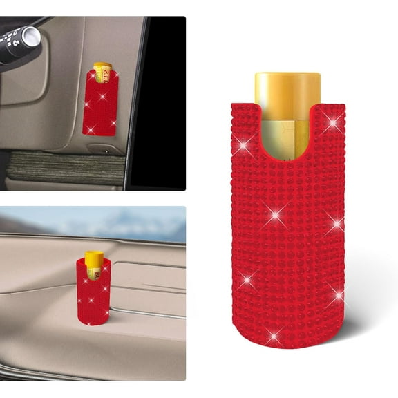 Sosolong Chapstick holder for car, Upright Lip Balm Holder -- No Melt, bling car accessories for women,Suitable for Most Vehicles.(Red)