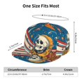 thumbnail image 2 of Adjustable Baseball Cap, Astronaut Skeleton Space Flat Bill Trucker Flat Brim Hats Dad Hat for Men Women - Snapback Hat Adjustable Size, 2 of 7