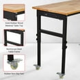 thumbnail image 6 of Amkui Height Adjustable Workbench with Power Outlet,70" 2000 Lbs Capacity Rolling Work Tables with 4 Lockable Casters, Oak Wood Top for Garage, Workshop,Party, Shop, Office, 6 of 9