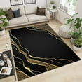 thumbnail image 3 of Black Gold Marble Texture Area Rug, Retro Abstract Luxury Classic Interior Rug, Bedroom Rug Decoration Machine Washable Non-slip Suitable For Living Room Dining Room Office Area Kids Room(4x6ft）, 3 of 7