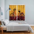 thumbnail image 3 of Bicycles Kitchen Curtains Window Panels, Farmhouse Vintage Vehicle Yellow Broken Walls Insulated Window Treatment Curtain, Grommet Curtains for Bedroom/Living Room/Bathroom, 2 Piece 42"Wx63"L, 3 of 8