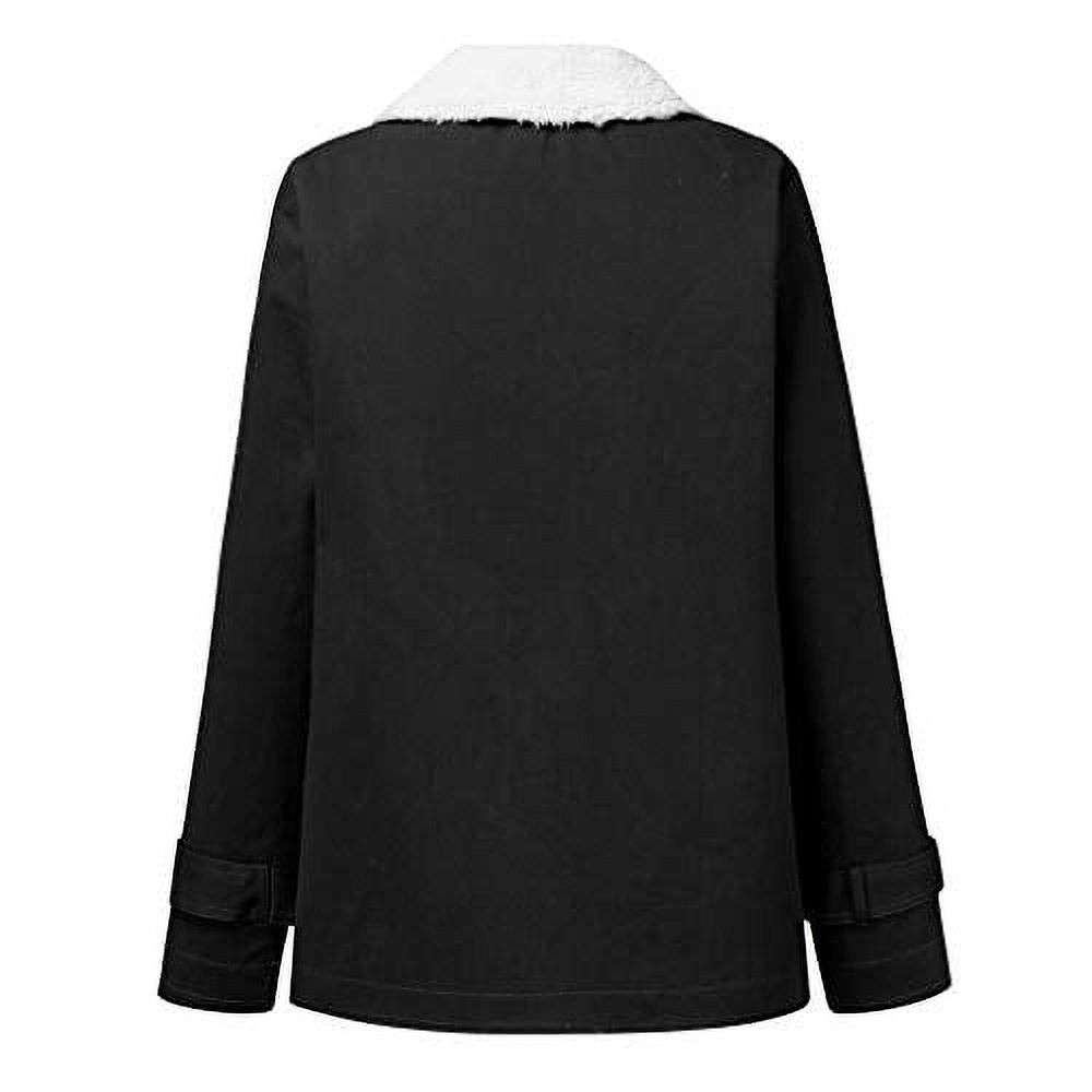 Autumn Jackets for Females Button Outfit Womens Solid Lapel Thin Cardigan Long Sleeve Tops - image 5 of 6