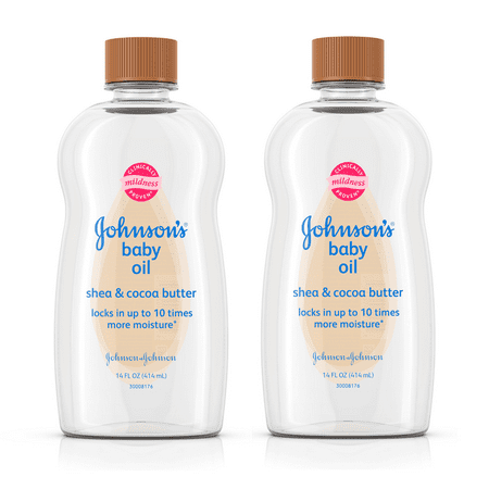 (2 pack) (2 pack) Johnson's Baby Oil with Shea & Cocoa Butter, 14 fl. oz